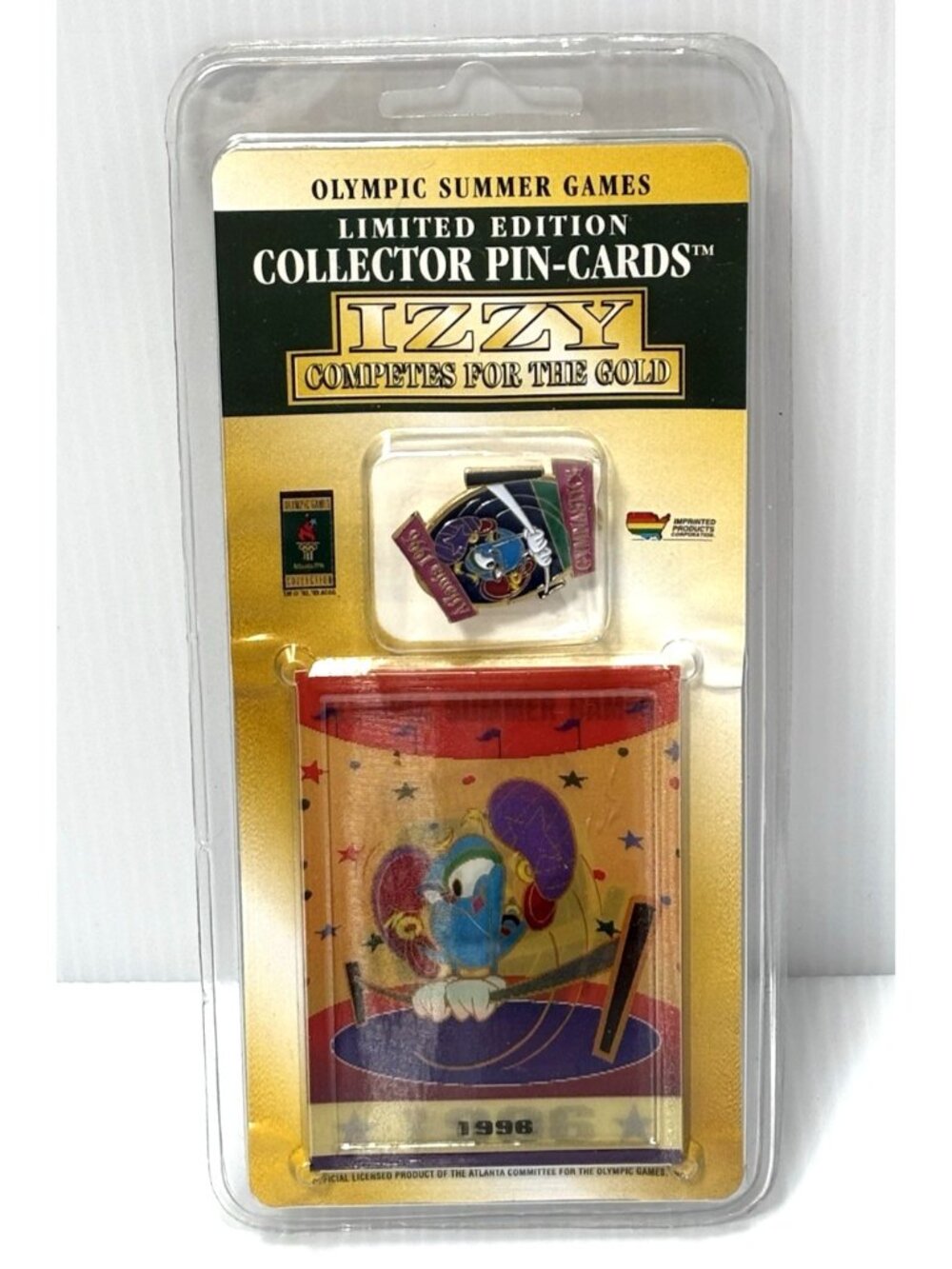 1996 Atlanta Olympic Games Izzy Collector Pin-Cards Limited Edition Izzy Gymnast